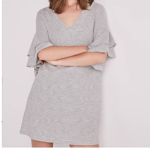 Lucky Brand Dresses & Skirts - NWT Lucky Brand Striped Ruffle Sleeve Shift Dress